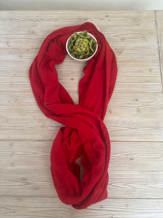 Akris Punto Accessories - Akris Punto Red Wool Cashmere Infinity Scarf